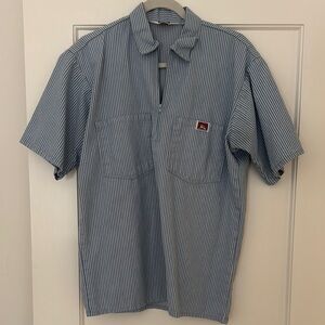 Ben Davis blue and white striped shirt - size Medium